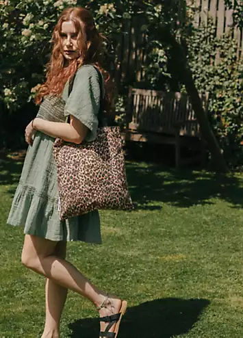 100% Cotton Canvas Leopard Print Tote Bag by Xander Kostroma | Look Again