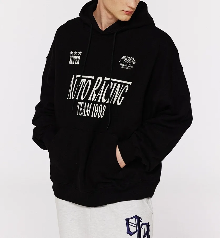 1993Studio | Street Style Hoodies with Long Sleeves and Plain Logo.