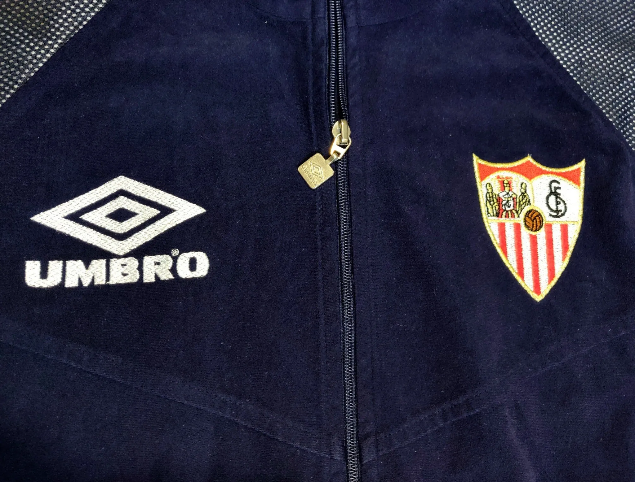 1995-96 navy FC Sevilla Umbro track jacket