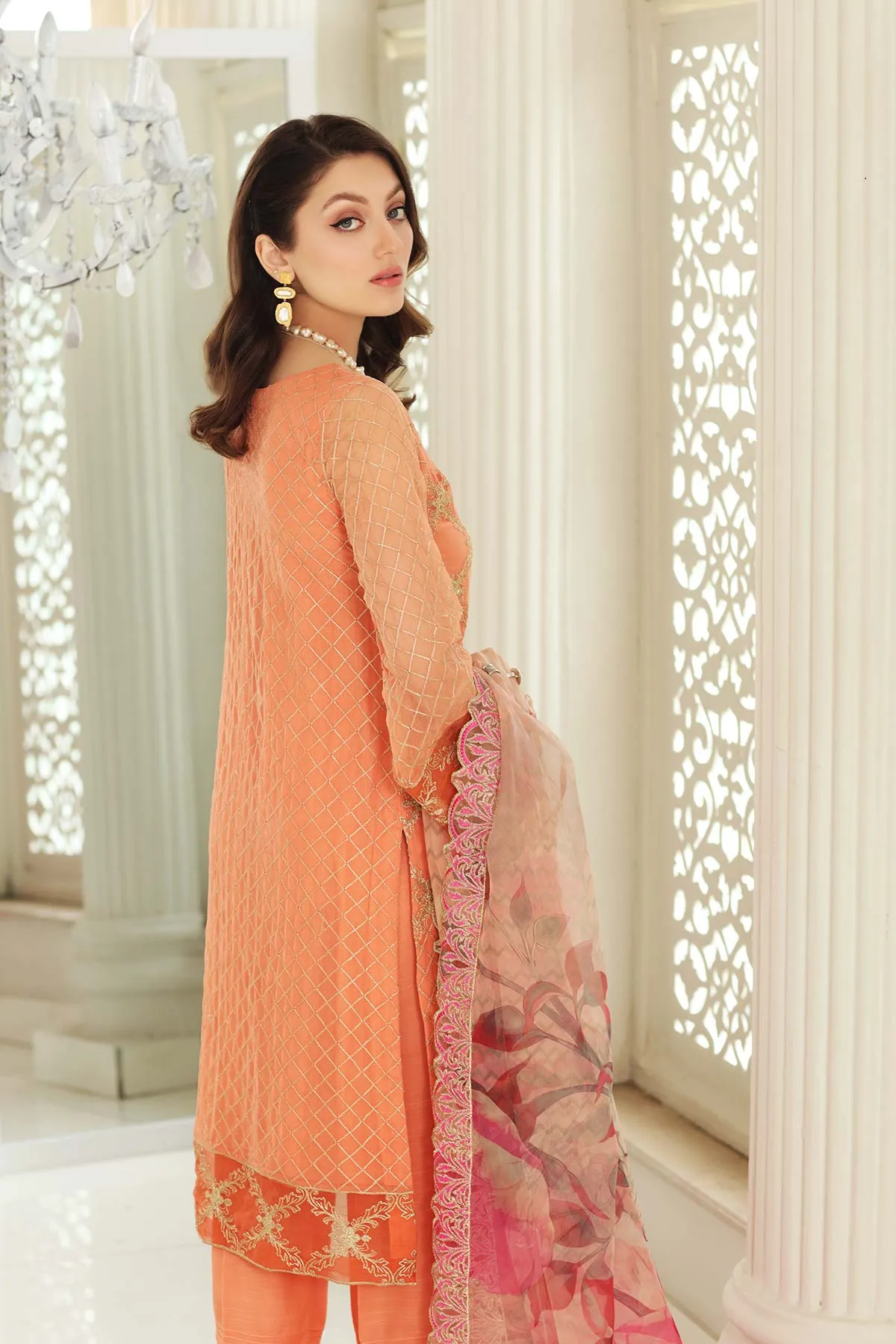 3 Piece Unstitched Embroidered Chiffon CAL21-004