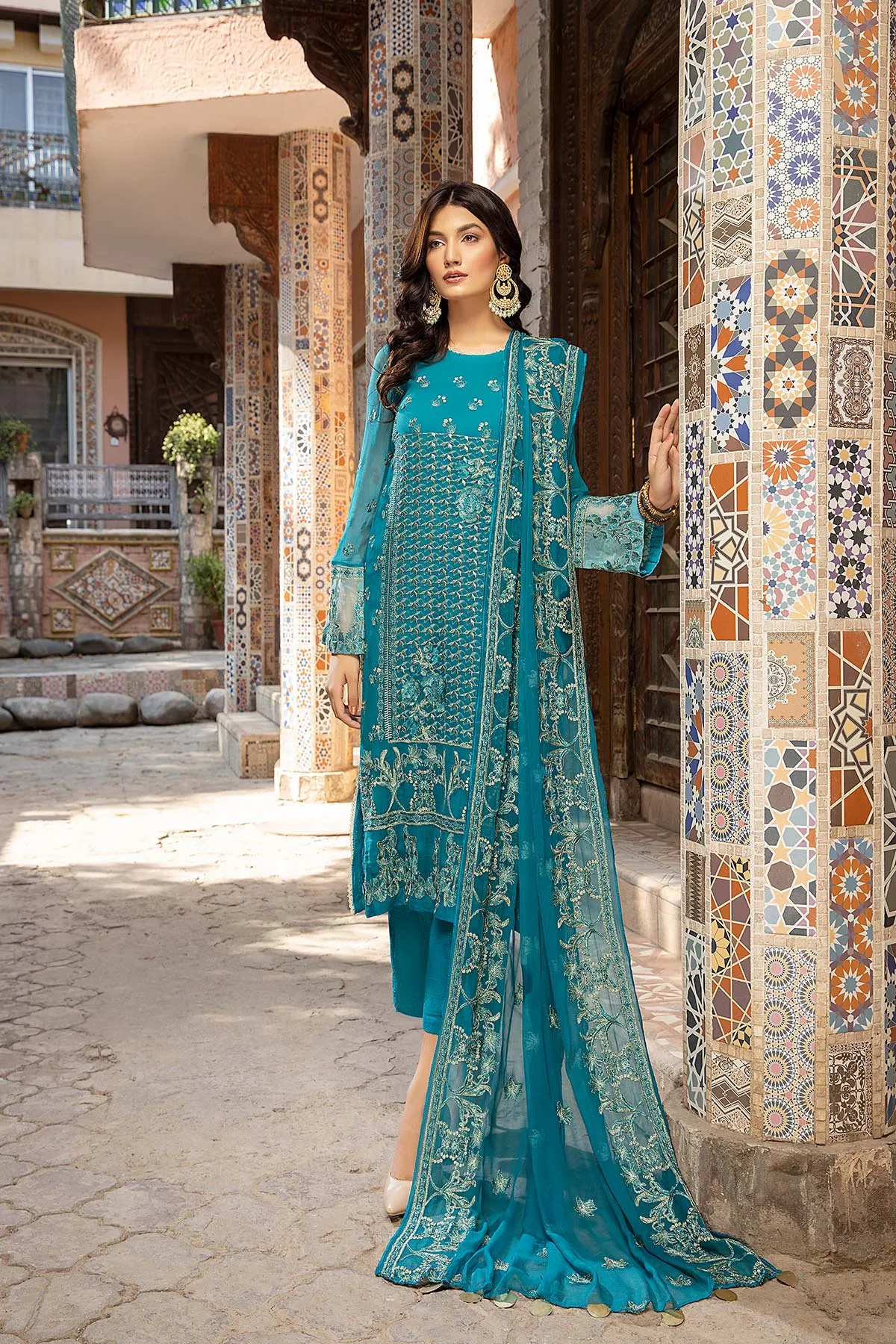 3 Piece Unstitched Embroidered Chiffon CHM-46