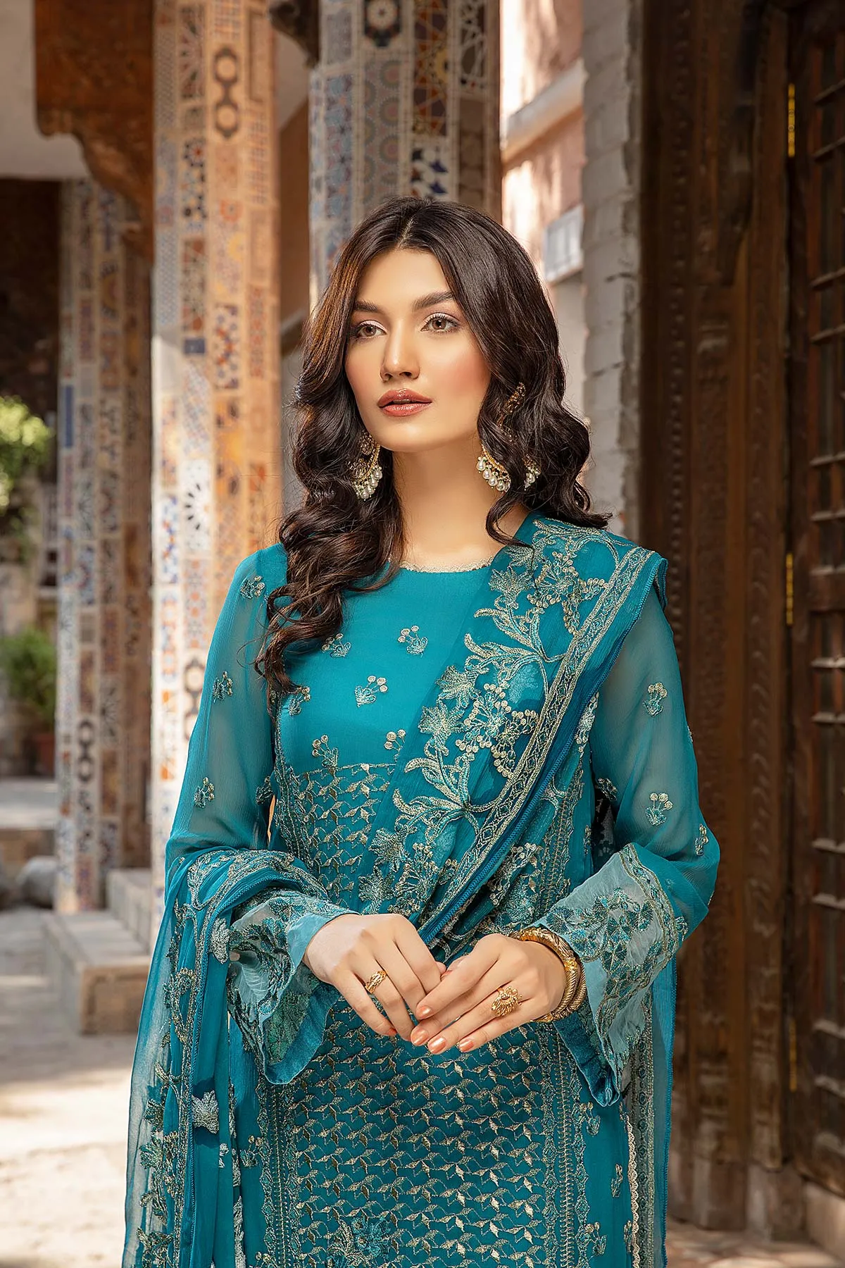 3 Piece Unstitched Embroidered Chiffon CHM-46