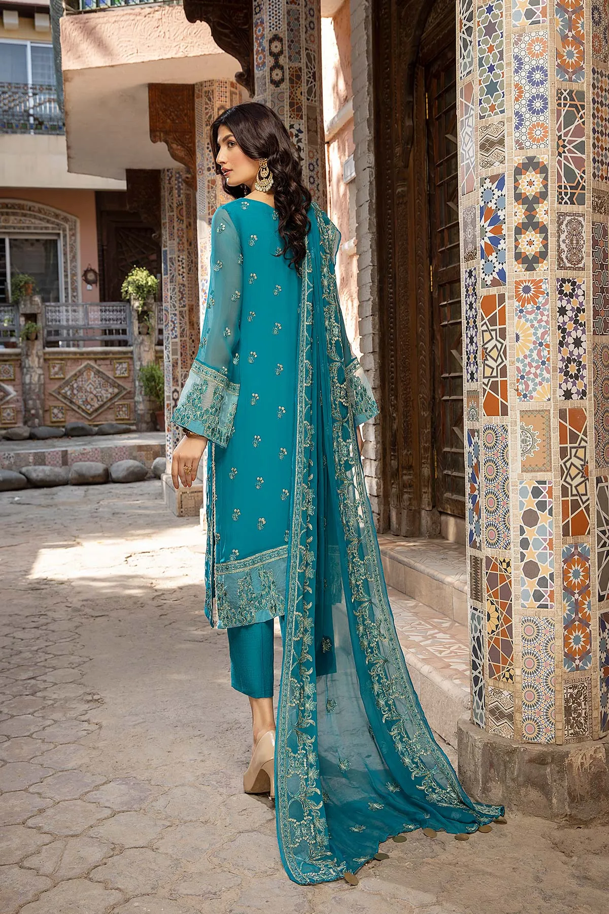 3 Piece Unstitched Embroidered Chiffon CHM-46