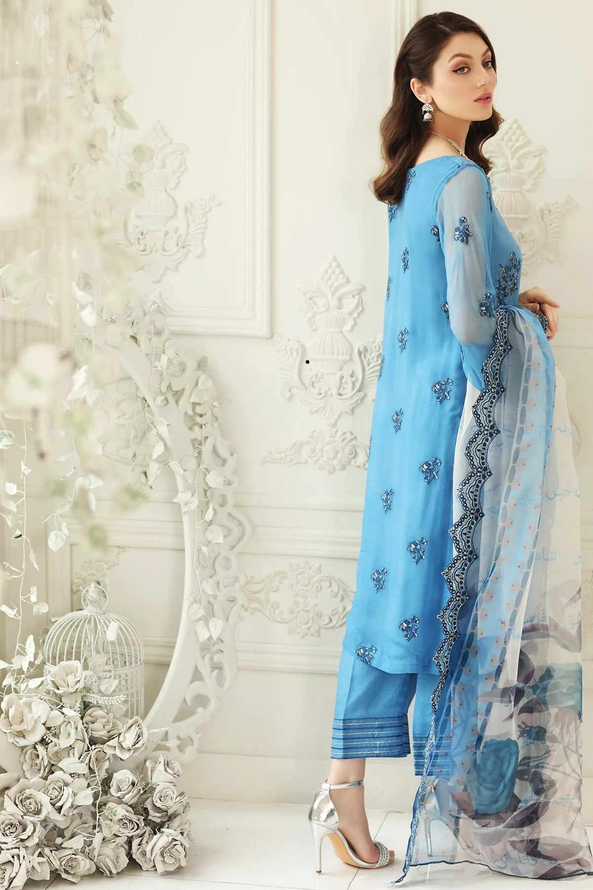 3 Piece Unstitched Embroidered Chiffon CHM21-42