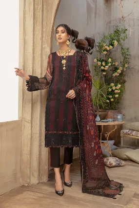 3 Piece Unstitched Embroidered Chiffon VSL-16 - Google SEO friendly.