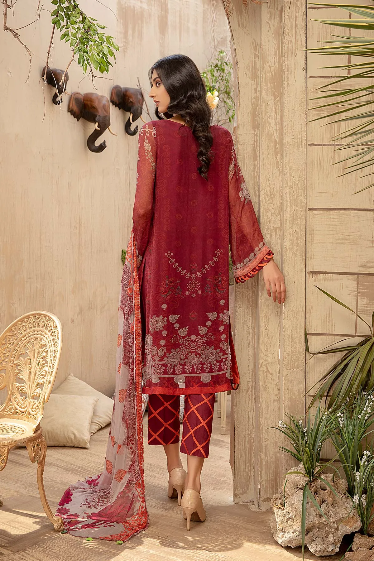 3 Piece Unstitched Embroidered Chiffon VSLW21-15