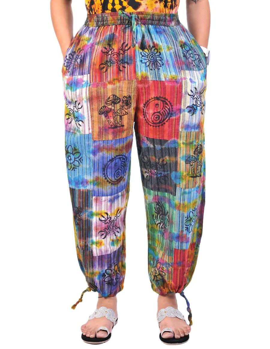 3/4 Length Tie Dye Trousers for Women