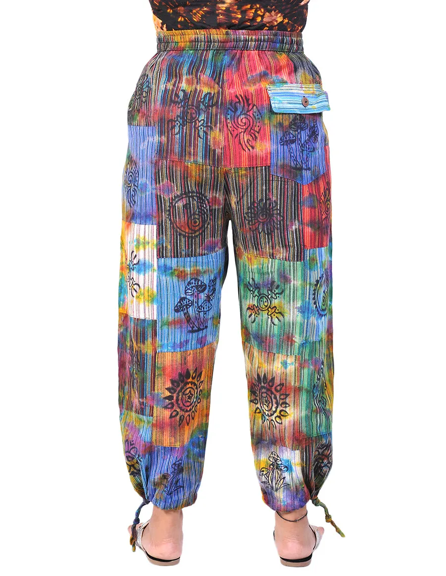 3/4 Length Tie Dye Trousers for Women