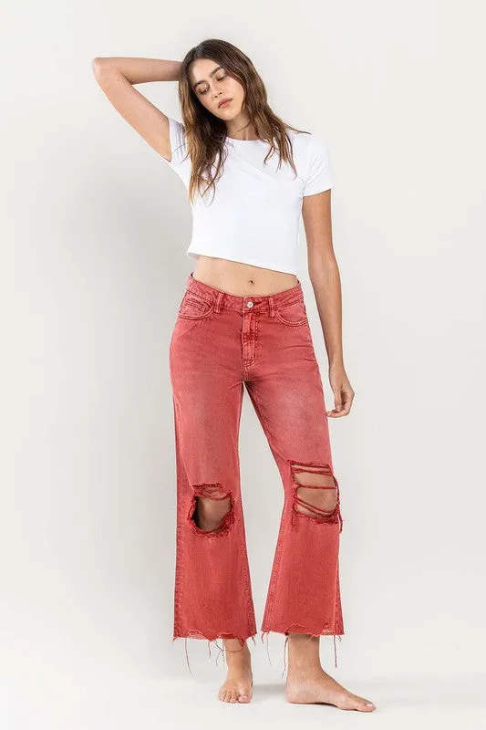 90s Crop Flare Jeans - Vintage Style