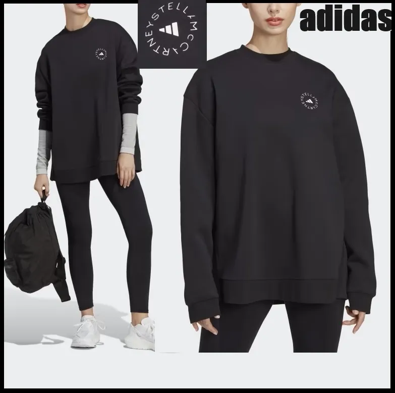 adidas Street Style Long Sleeves Plain Cotton Oversized Logo