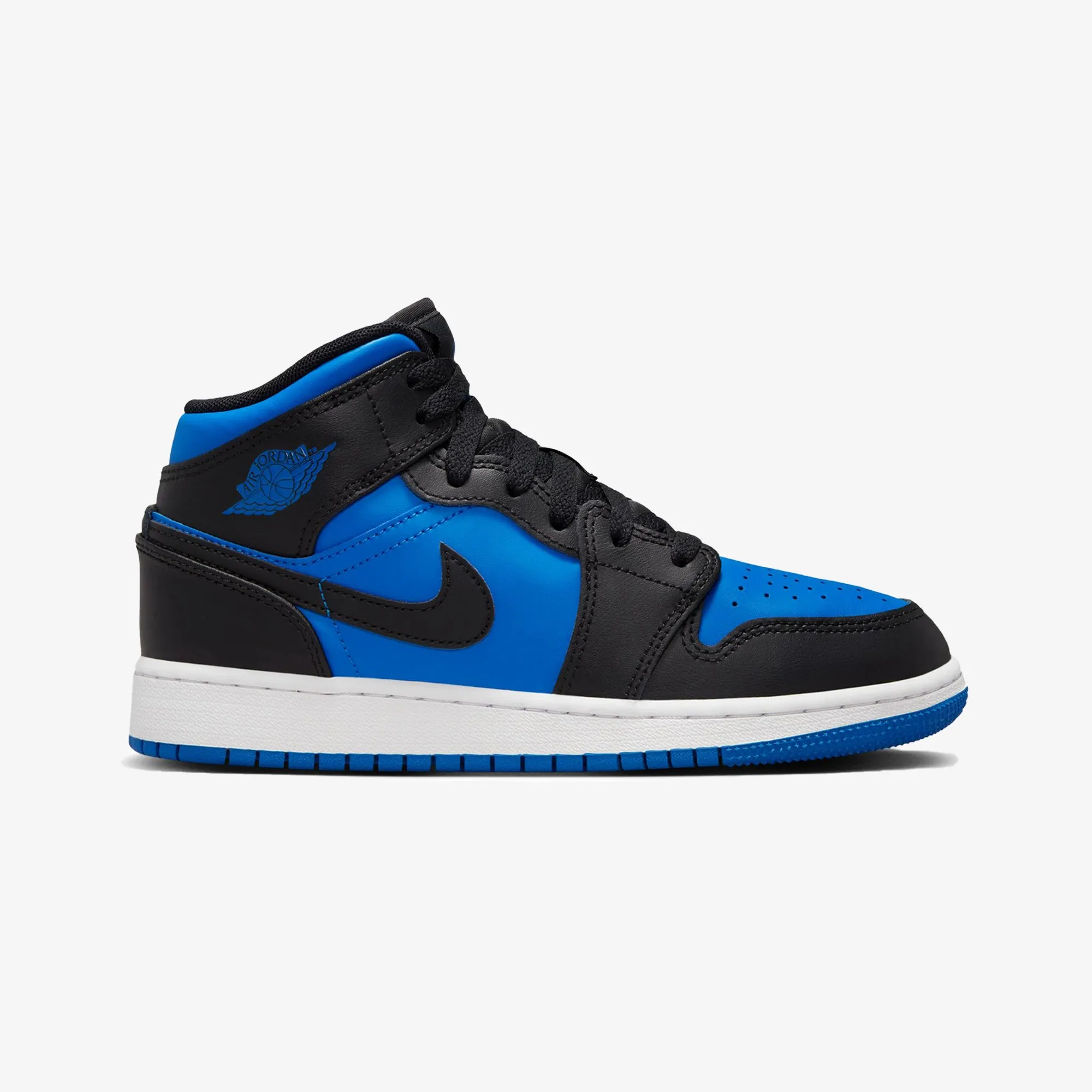 air jordan 1 mid black royal blue black white gs