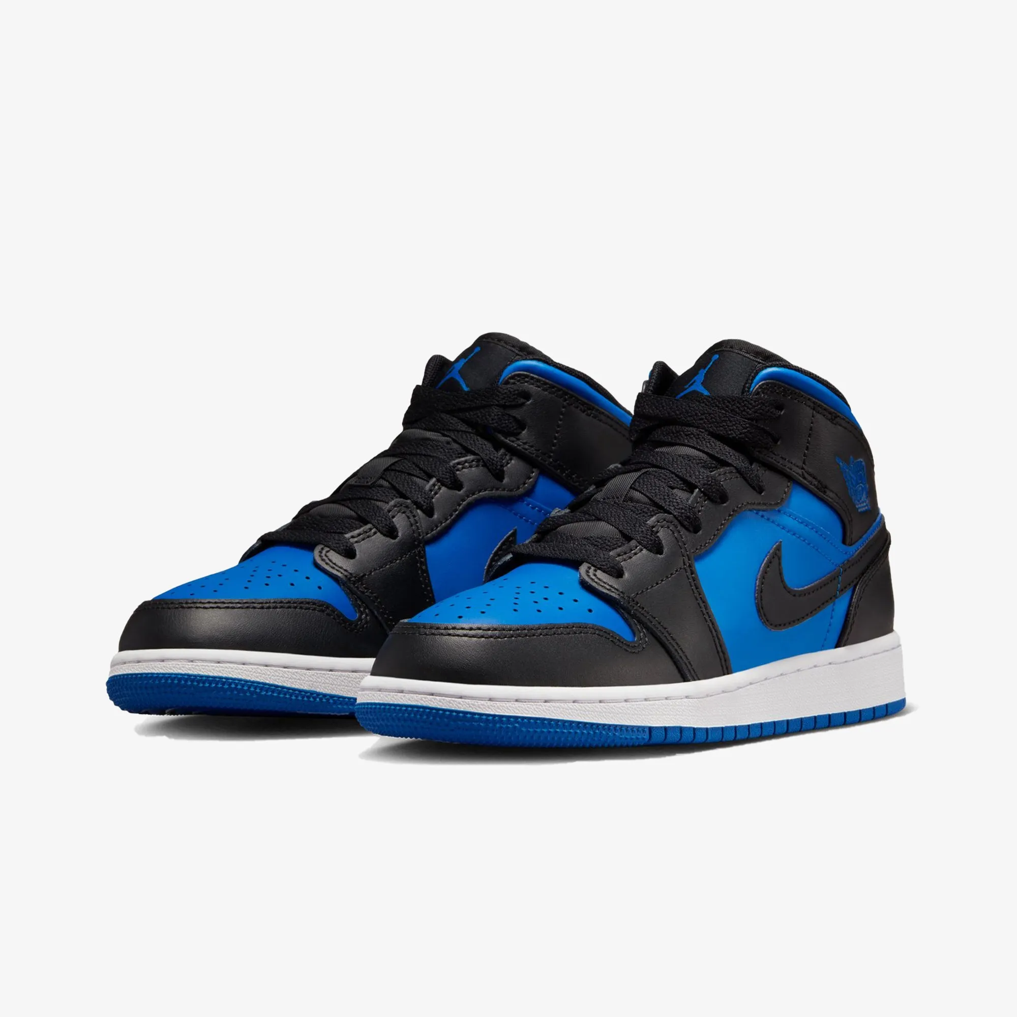 air jordan 1 mid black royal blue black white gs