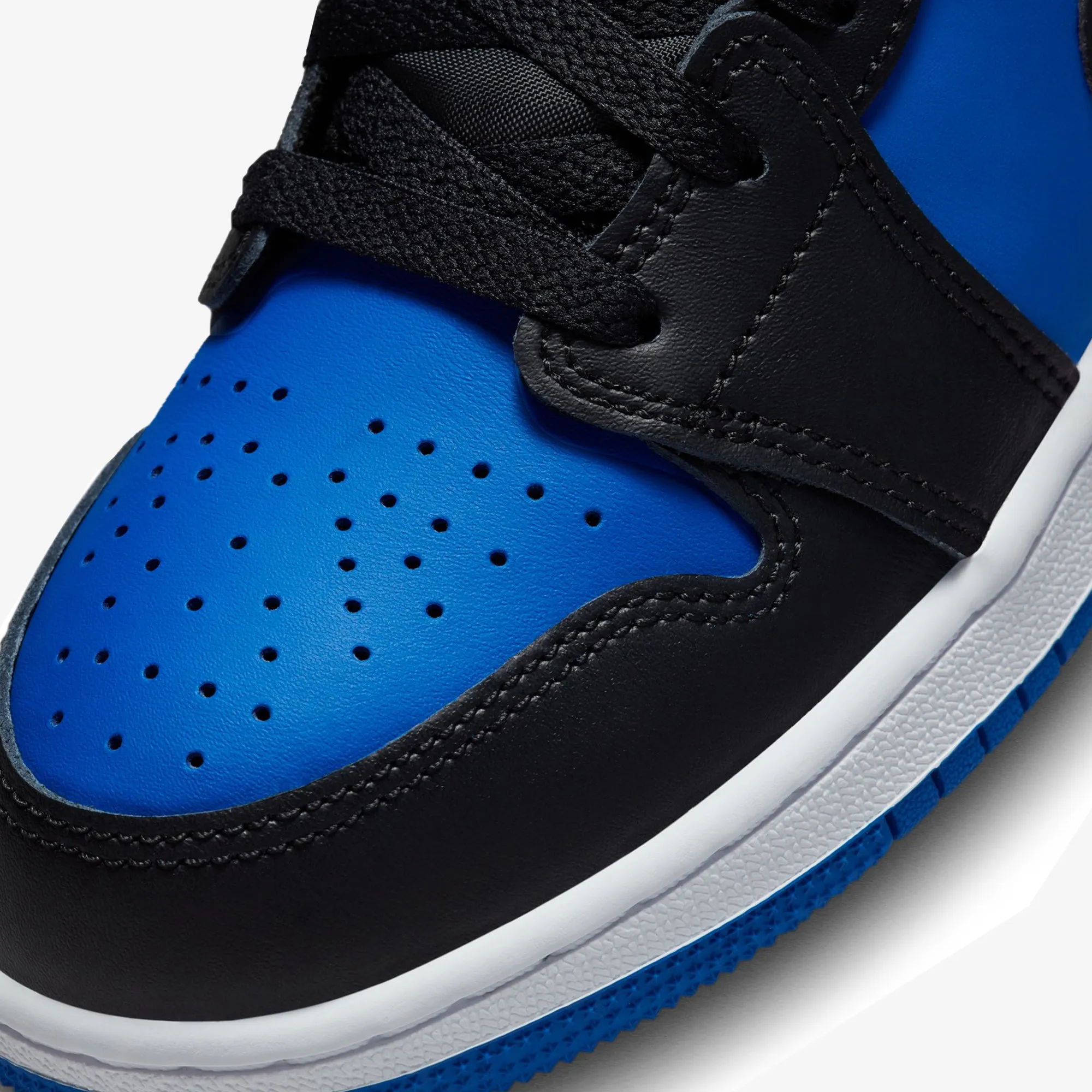 air jordan 1 mid black royal blue black white gs