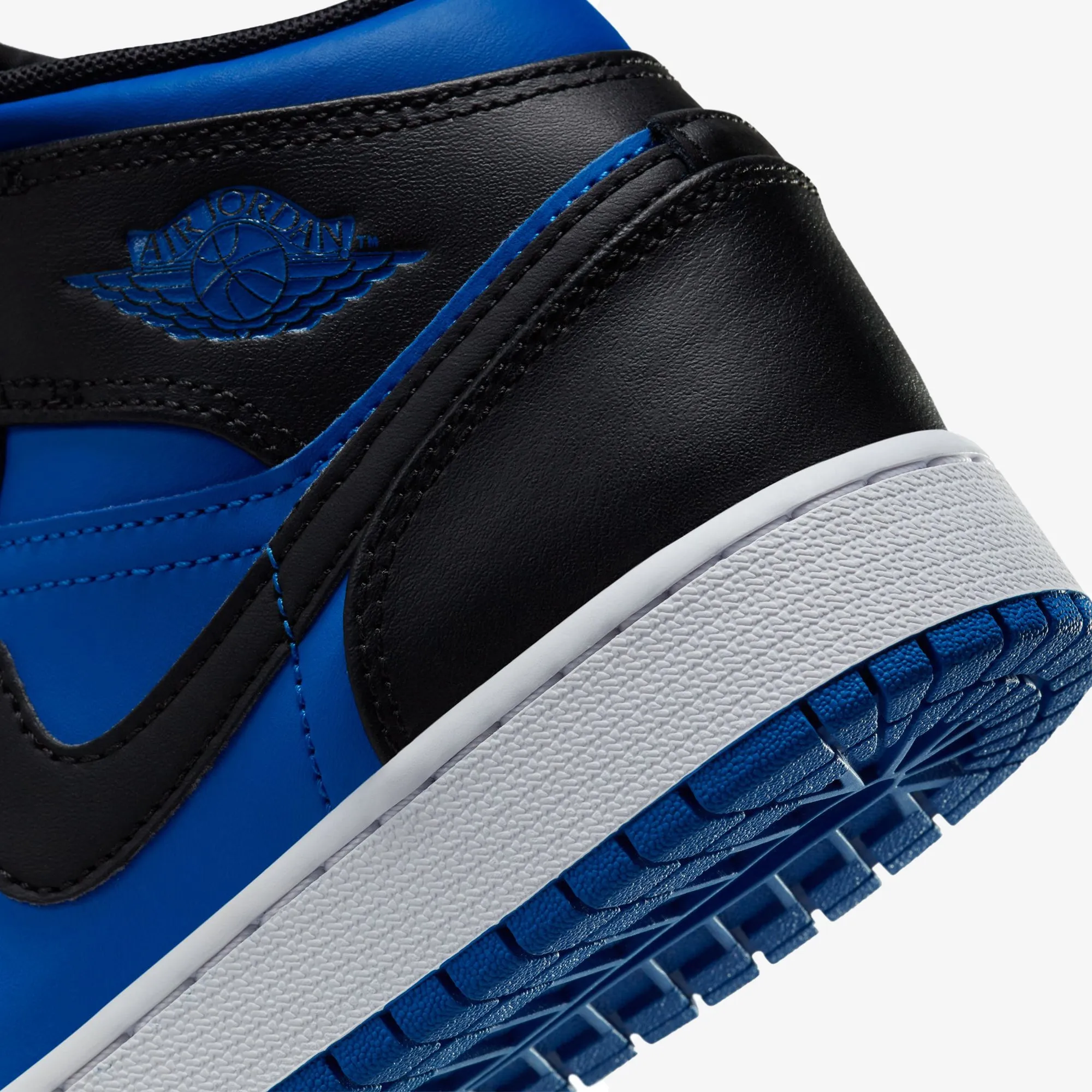 air jordan 1 mid black royal blue black white gs