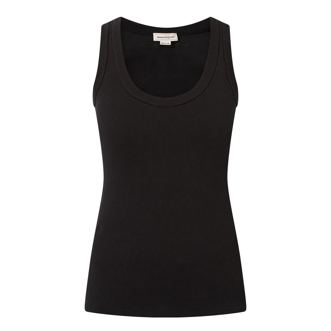 ALEXANDER MCQUEEN Rib-Knit Tank Top - Black