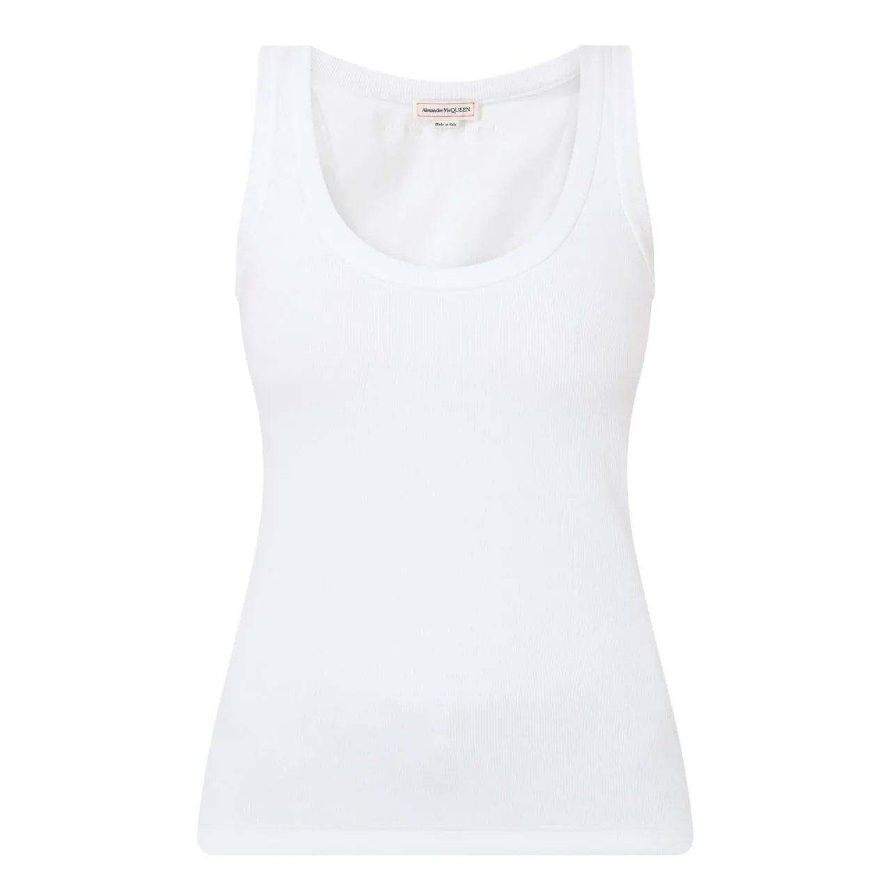 ALEXANDER MCQUEEN Rib-Knit Tank Top - White