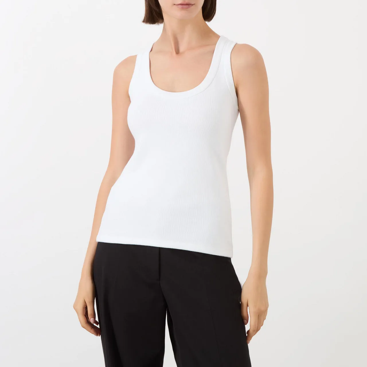 ALEXANDER MCQUEEN Rib-Knit Tank Top - White