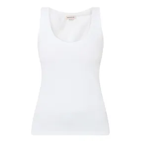 ALEXANDER MCQUEEN Rib-Knit Tank Top - White