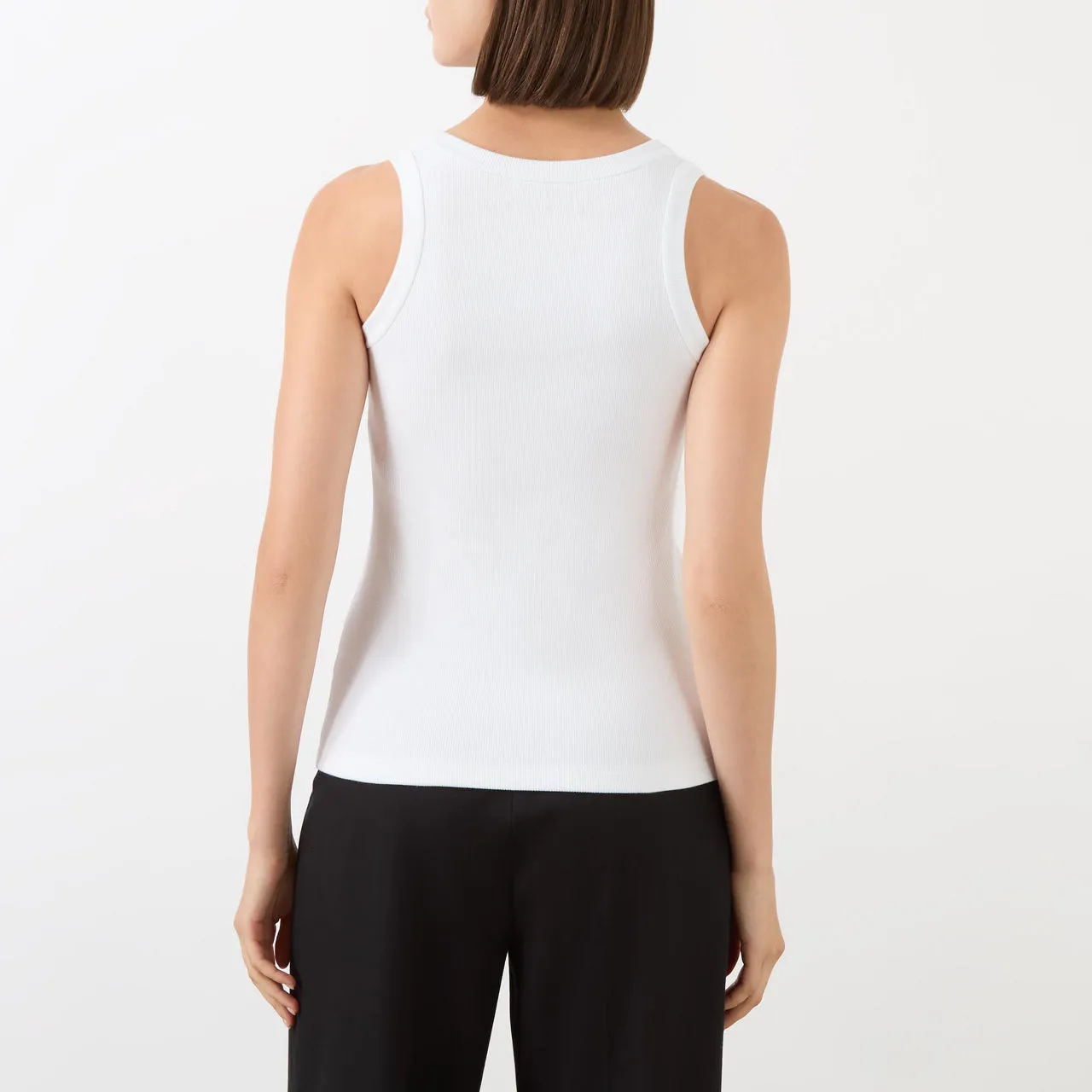 ALEXANDER MCQUEEN Rib-Knit Tank Top - White