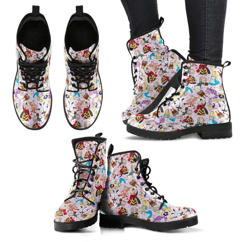 Alice In Wonderland Women's Leather Boots