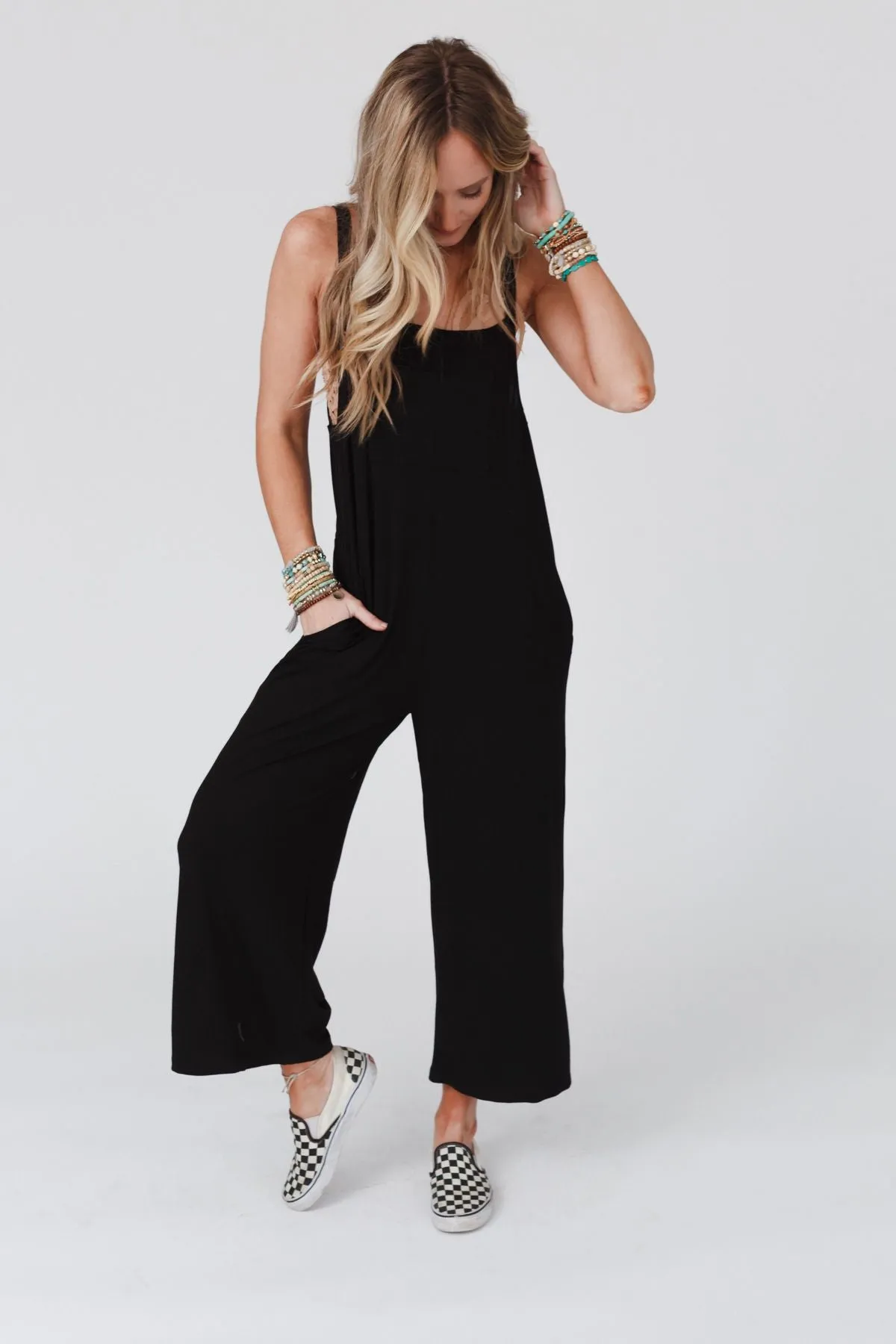 All Soul Black Jumpsuit - Pocketed