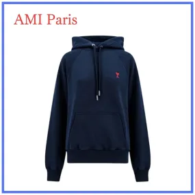 AMI PARIS Unisex Cotton Logo Hoodies & Sweatshirts