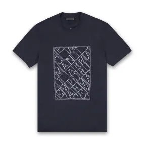 Armani Eagle T-Shirt - Embroidered Line, Navy