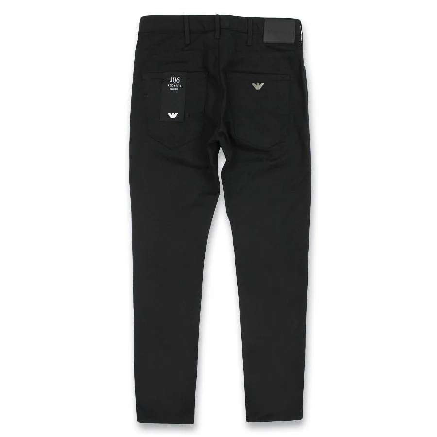 Armani J06 Slim Fit Black Cotton Chino Jeans