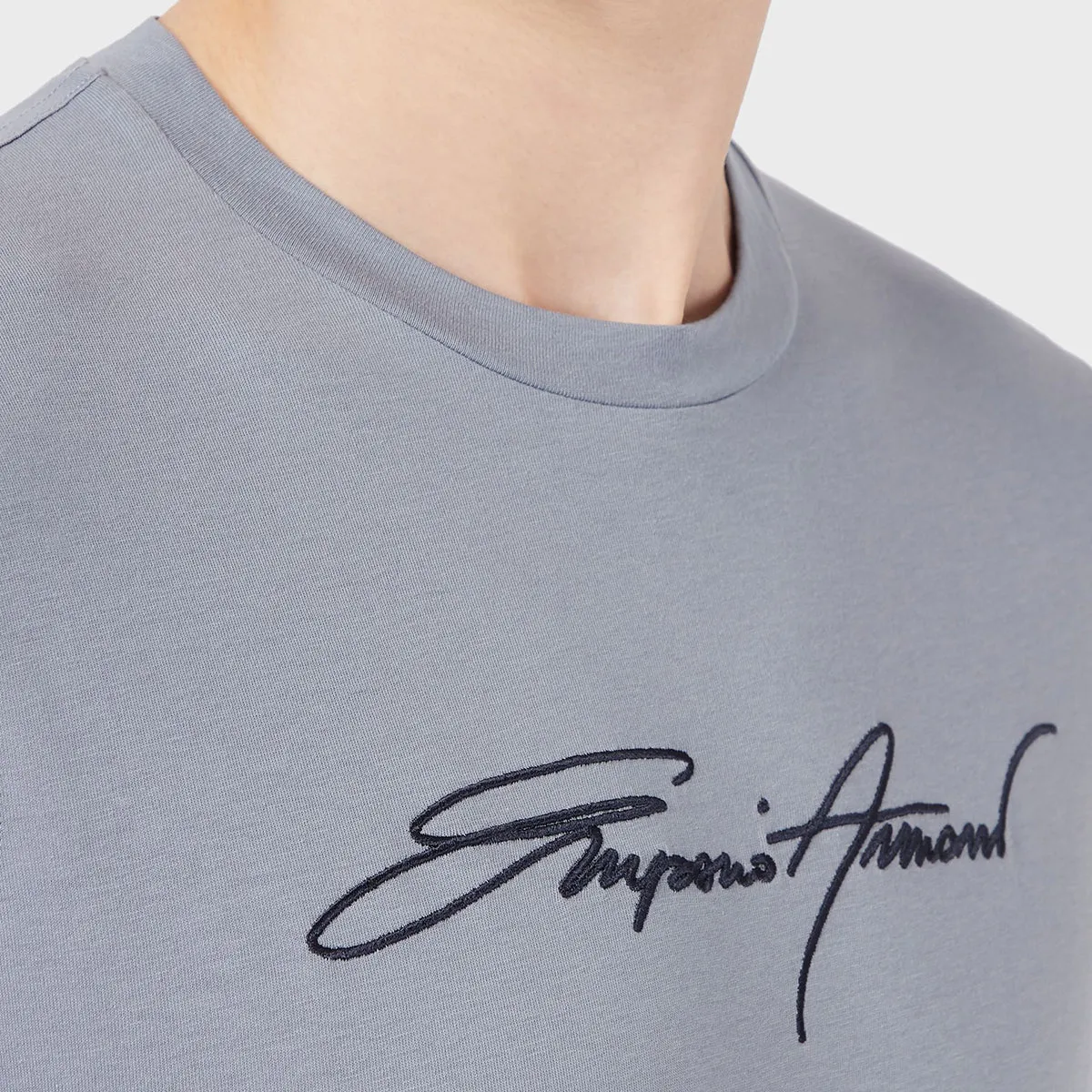 Armani T-Shirt - Slate Grey, Signature Logo