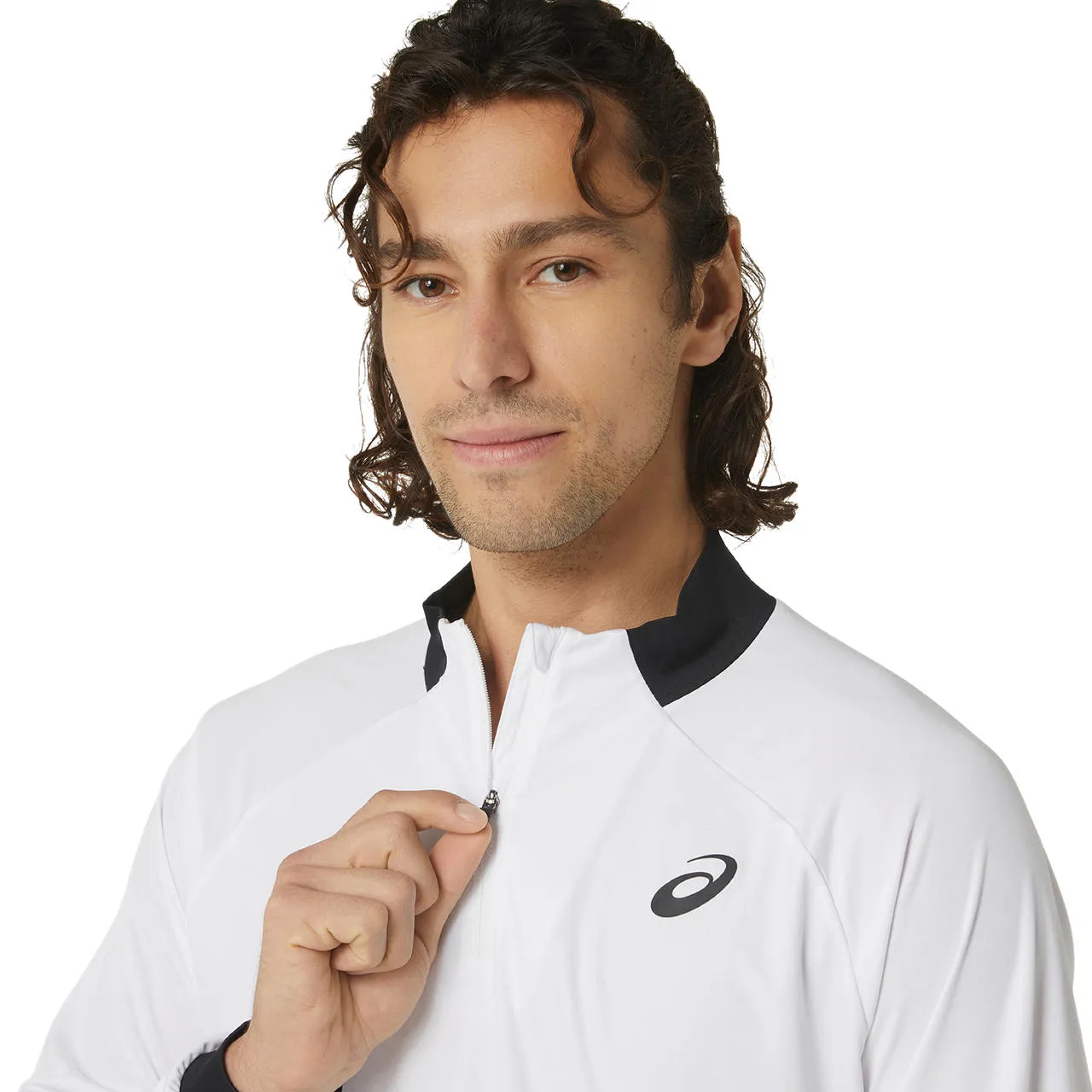 Asics Jacket Court Half Zip Men's White Black