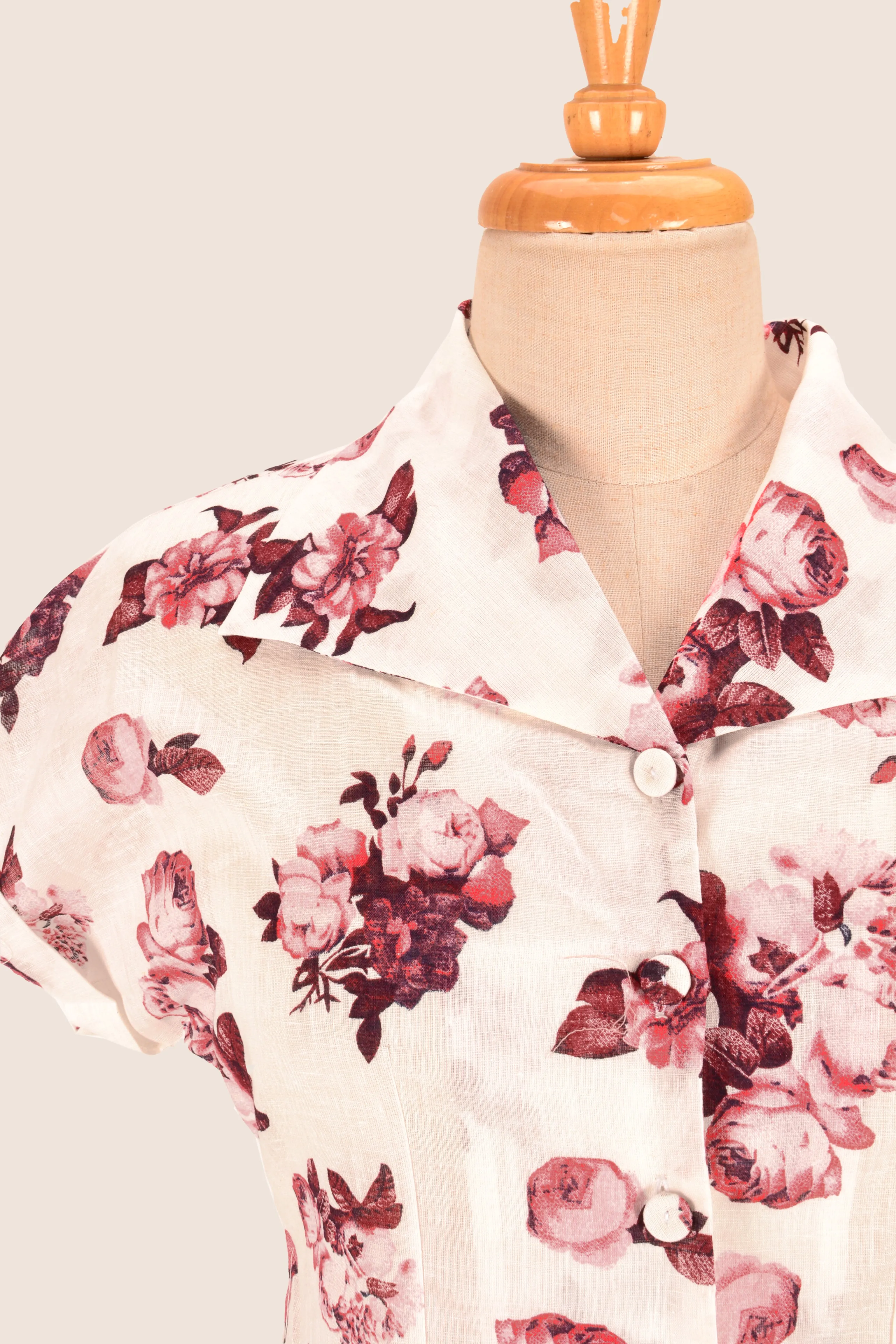 Aster Linen Blouse with Floral Print