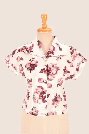 Aster Linen Blouse with Floral Print