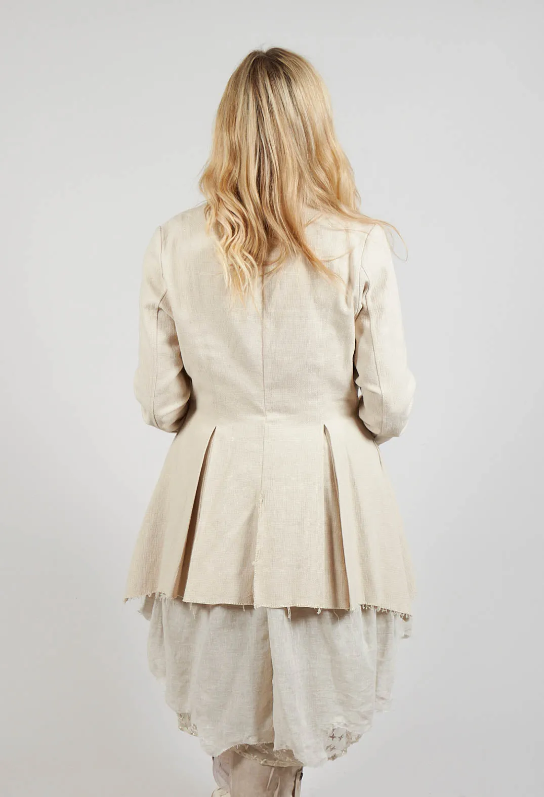 Asymmetrical Cotone and Garza Di Lino Sand Jacket