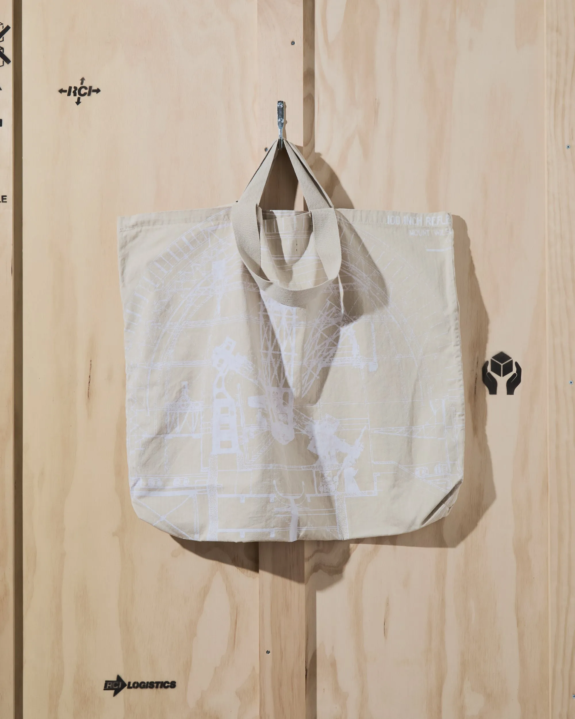 AW22 Elevation Drawing Tote Bag in Khaki