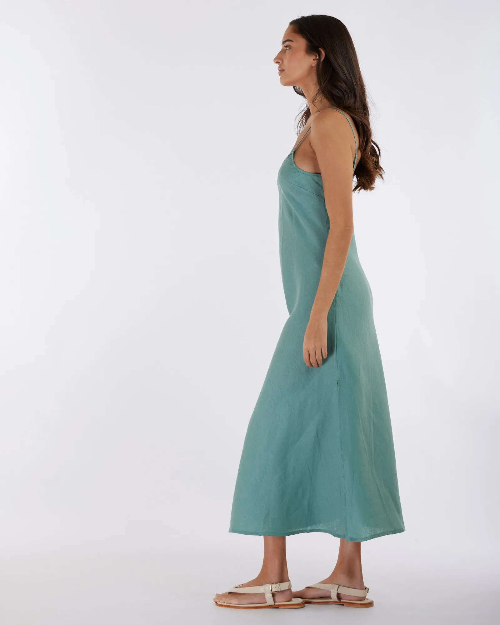 Azure Evangeline Linen Dress