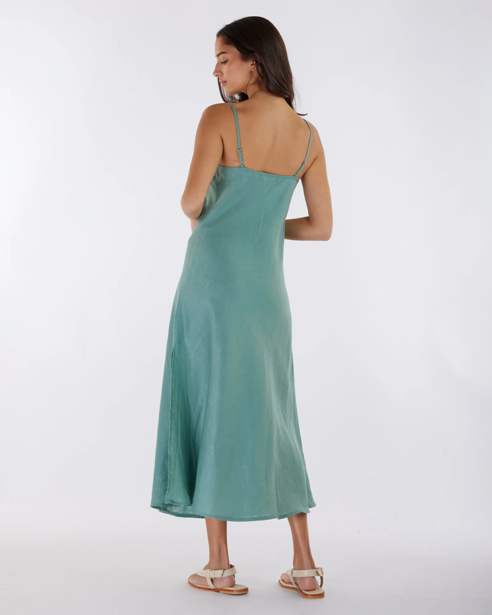 Azure Evangeline Linen Dress