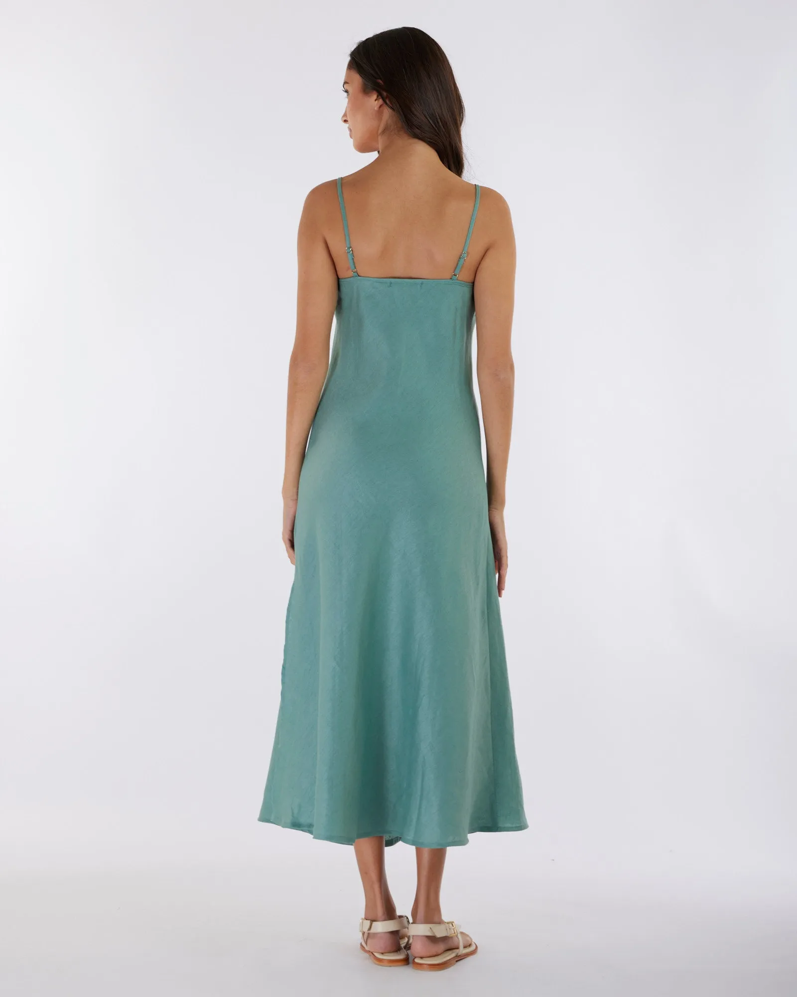 Azure Evangeline Linen Dress