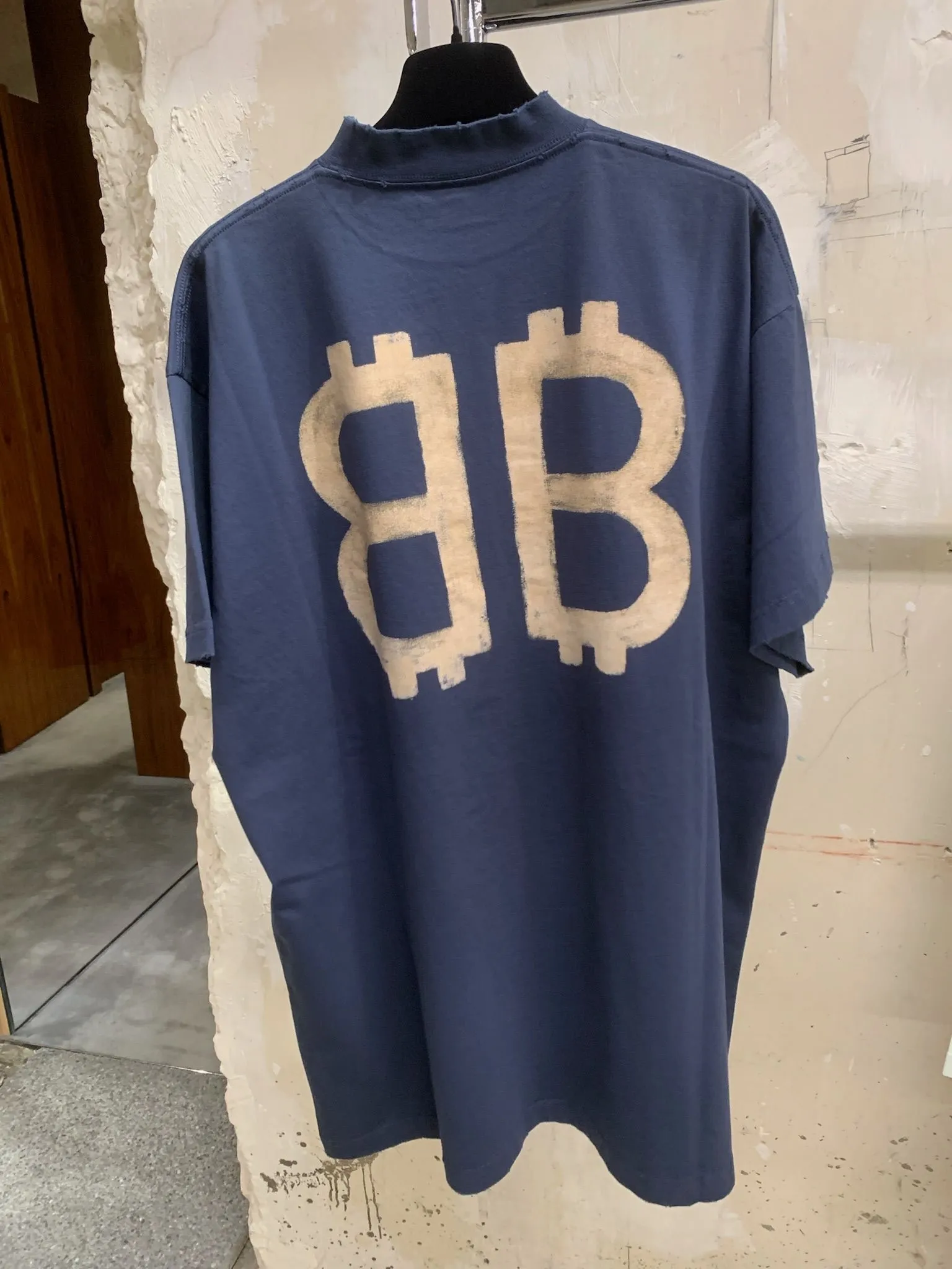 Balenciaga Oversized Blue Crypto T-shirt