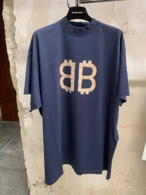 Balenciaga Oversized Blue Crypto T-shirt