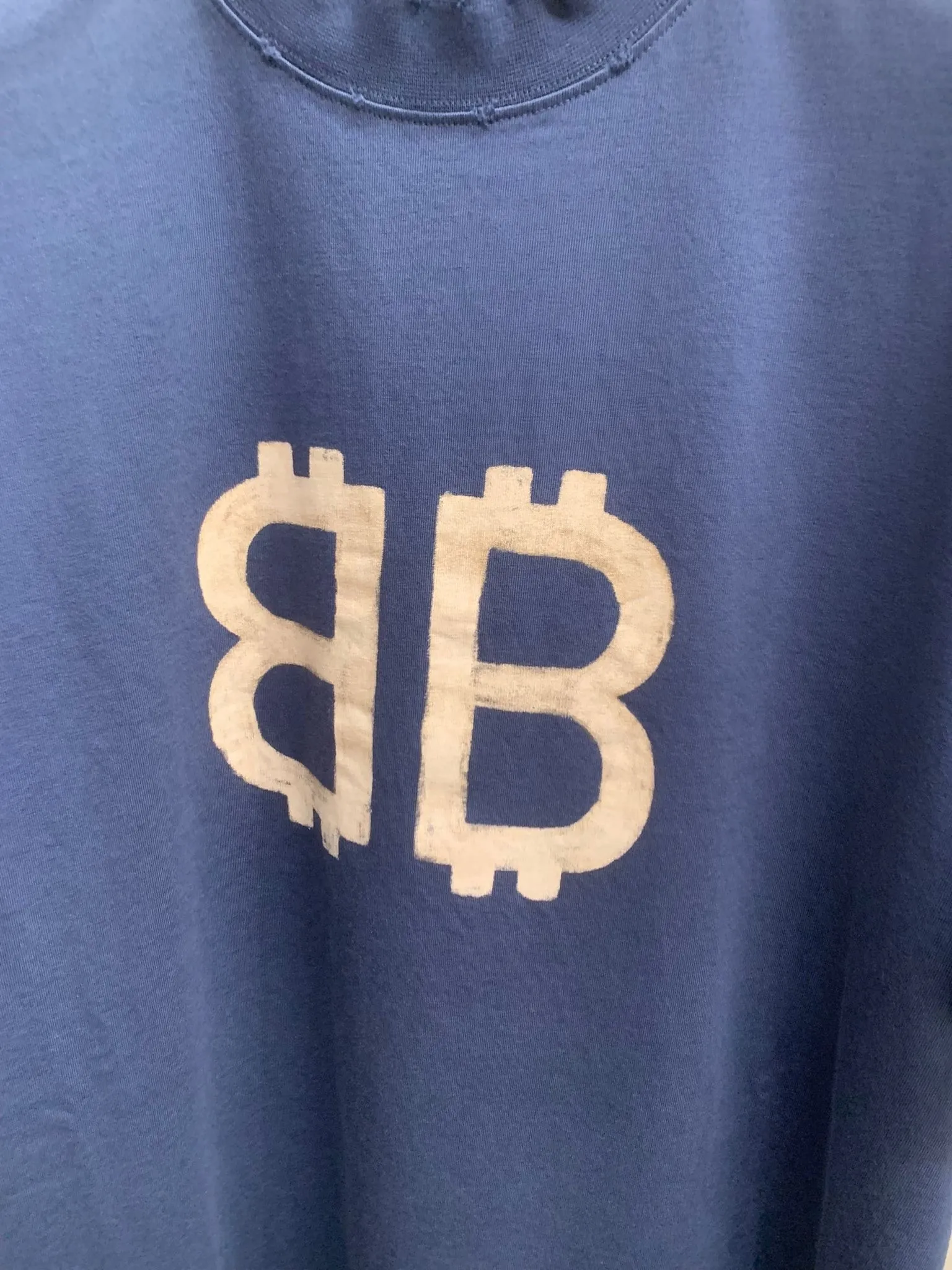 Balenciaga Oversized Blue Crypto T-shirt