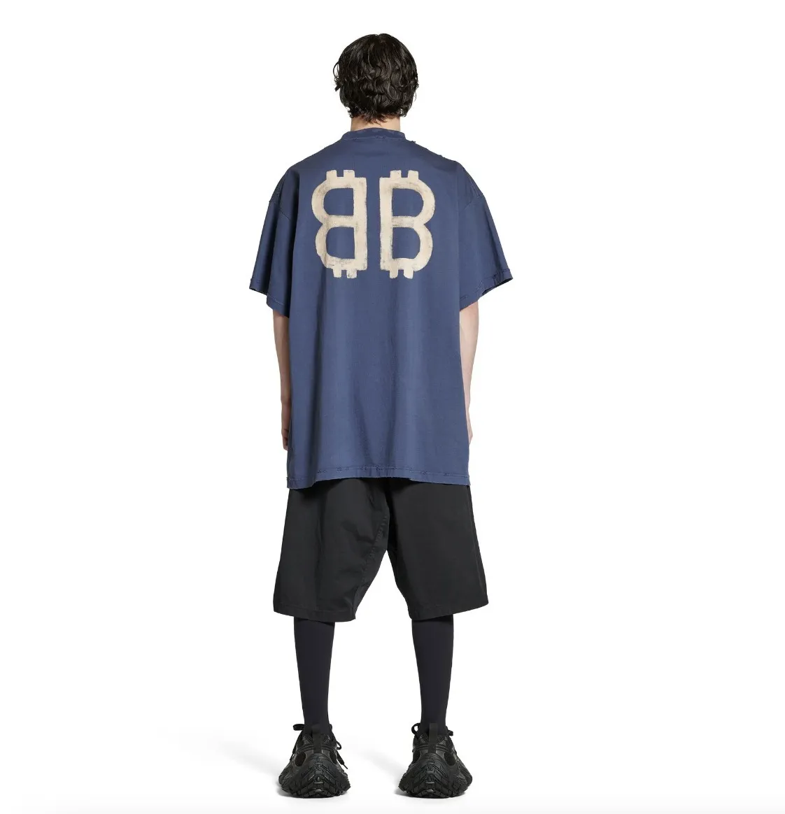 Balenciaga Oversized Blue Crypto T-shirt