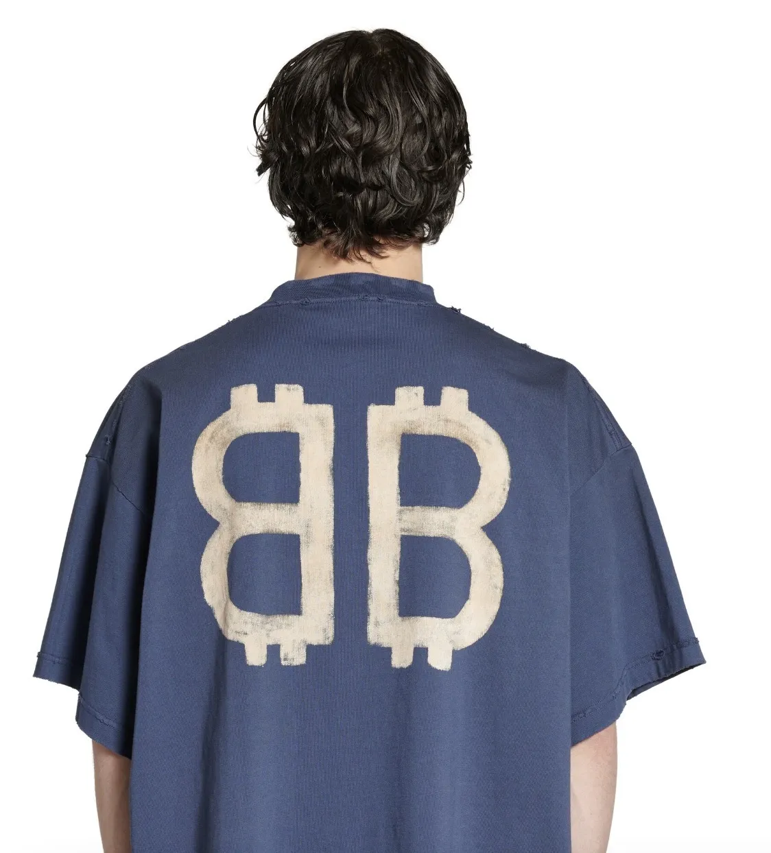 Balenciaga Oversized Blue Crypto T-shirt