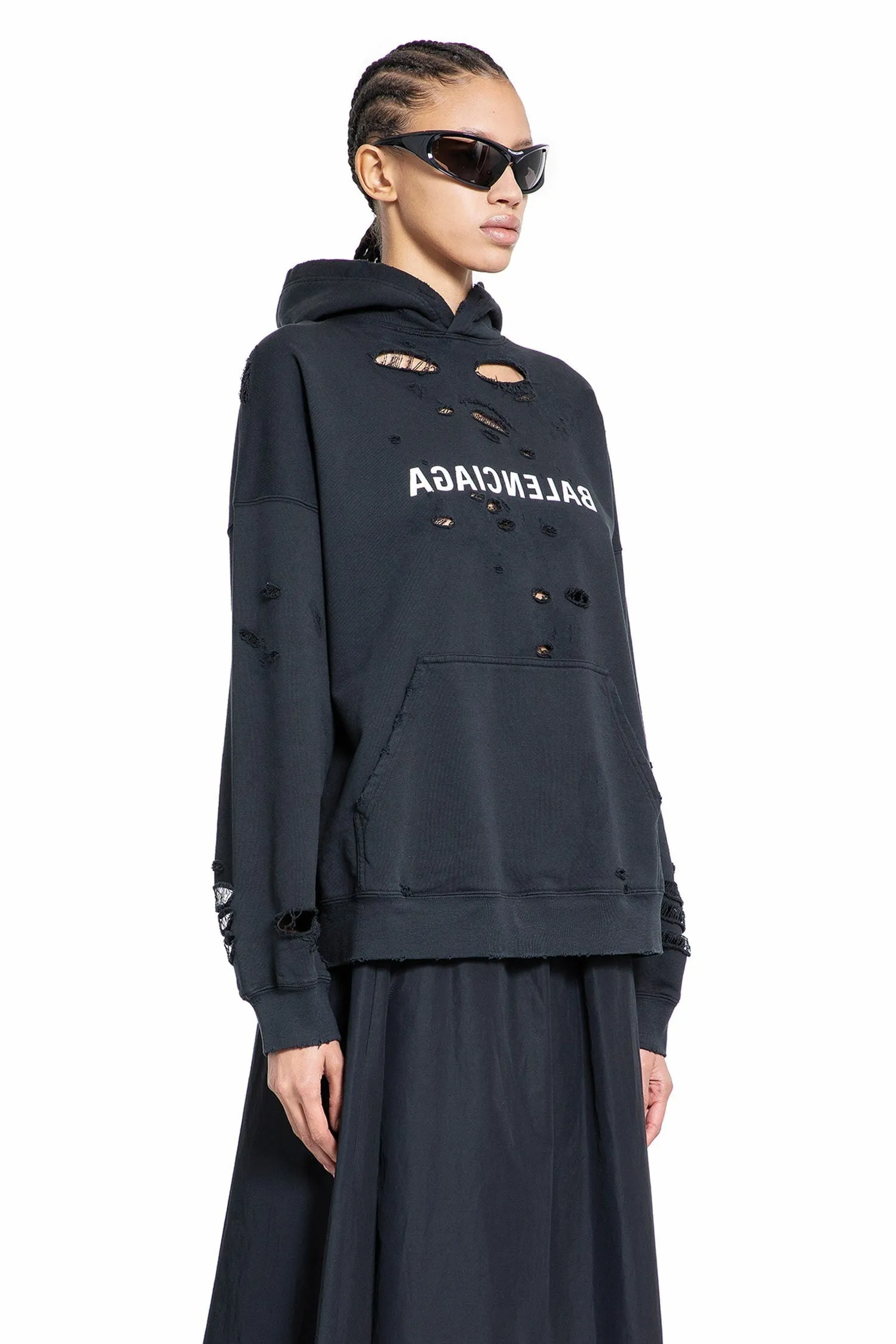 Balenciaga Street Style Long Sleeves Plain Cotton Logo - Shop Now