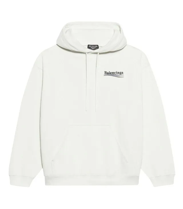 Balenciaga Unisex Street Style Cotton Logo Hoodies - Long Sleeves, Luxury