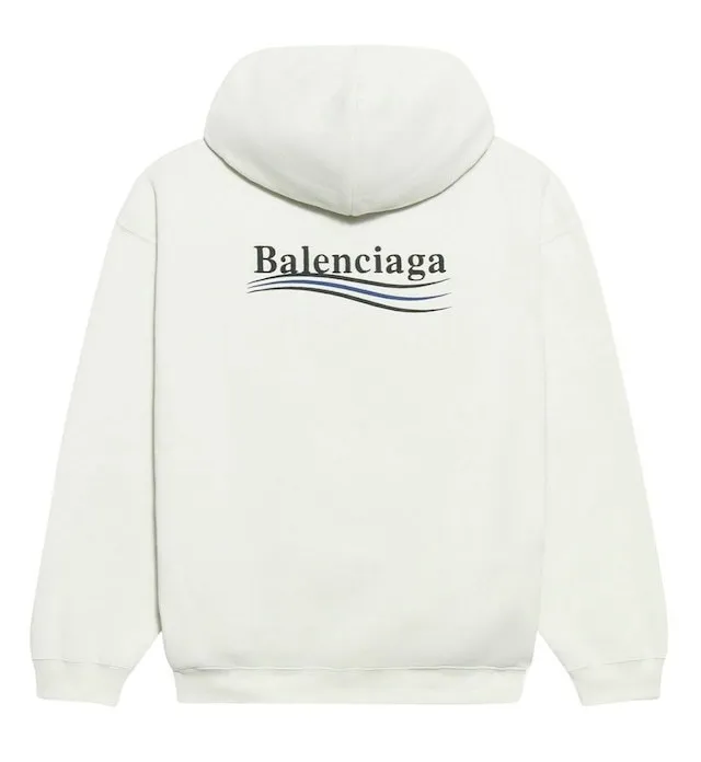 Balenciaga Unisex Street Style Cotton Logo Hoodies - Long Sleeves, Luxury