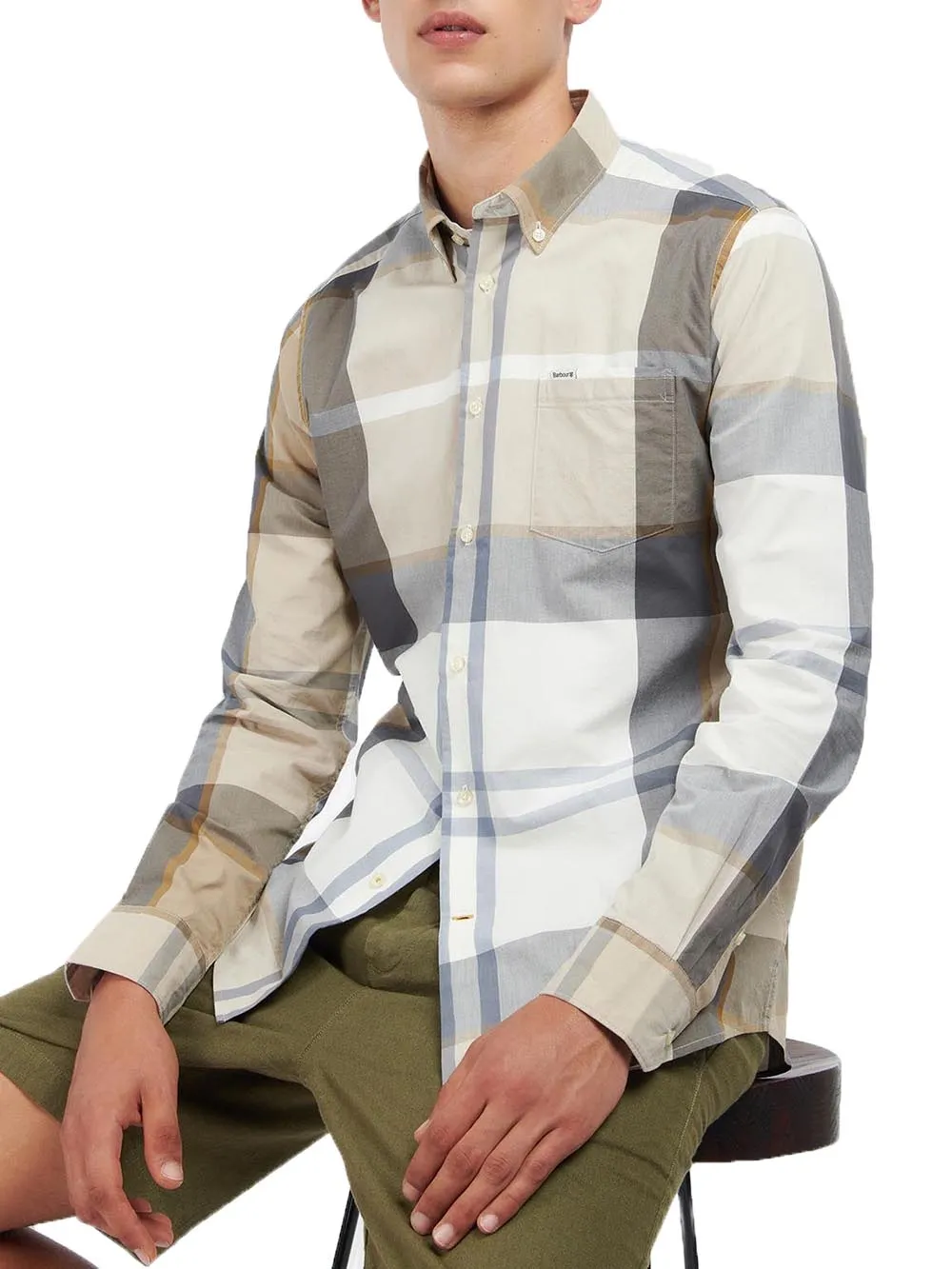 Barbour Men's Beige/Blue Shirt.