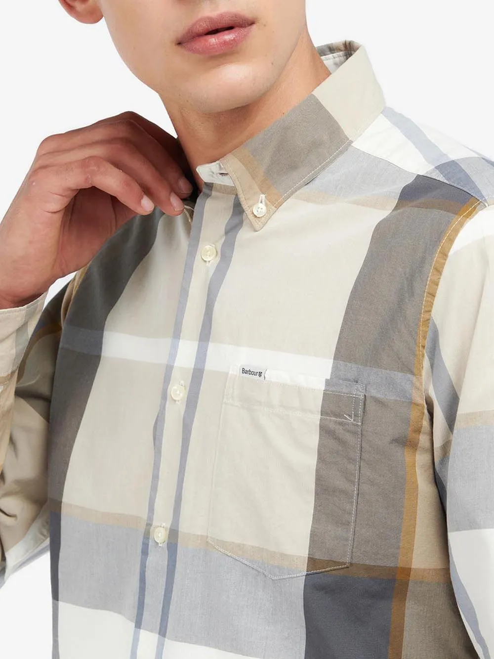 Barbour Men's Beige/Blue Shirt.