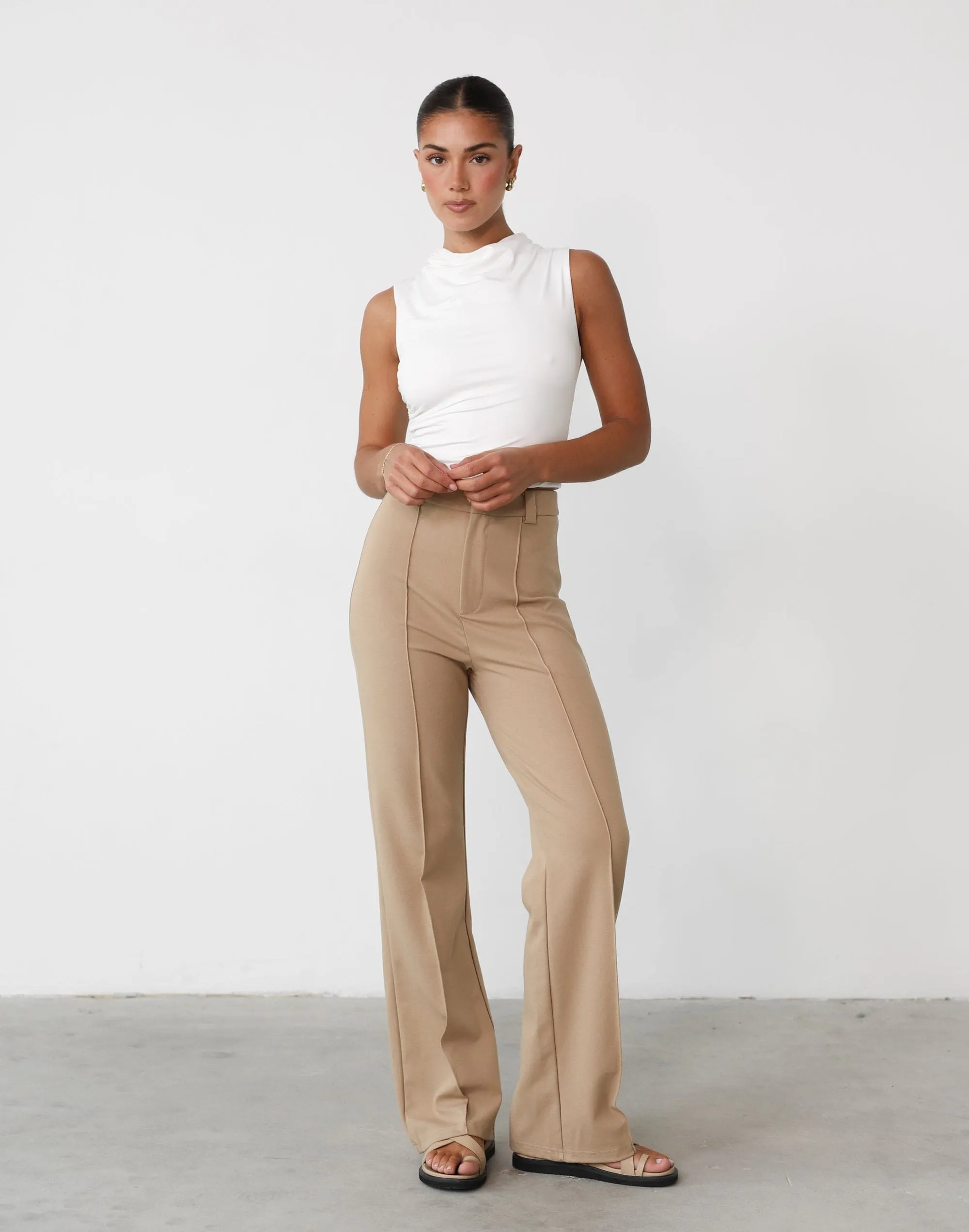 Beige Francine Pants - Buy Now