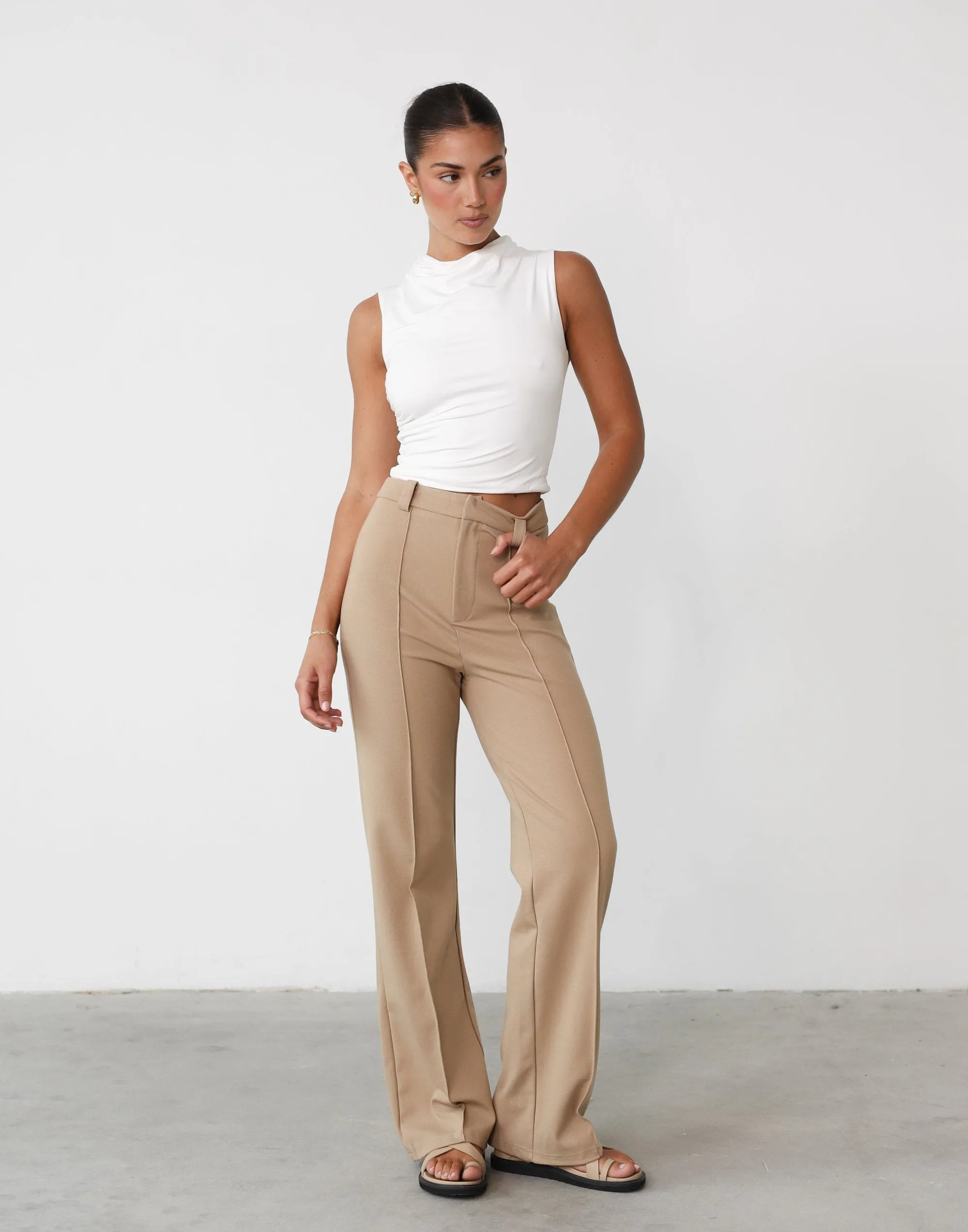 Beige Francine Pants - Buy Now