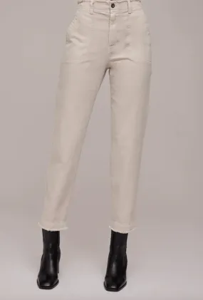 Bella Dahl Dakota Frayed Ankle Trousers Cool Sand